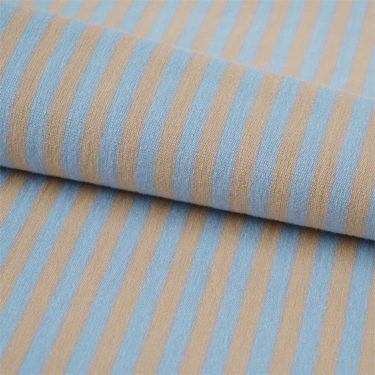 Удобная и гладкая и здоровая прочная полосатая вязаная ткань для повседневного ношения