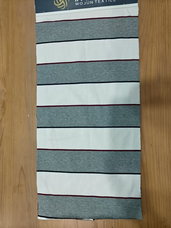 Comfortable And Skin-Friendly High Wear-Resistant Color Fastness Striped Knit Fabric For T-Shirt