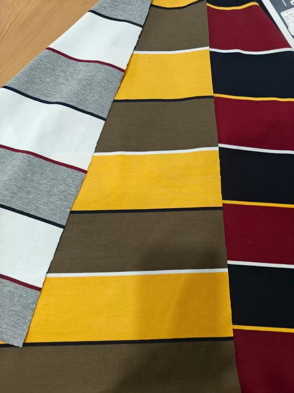 Comfortable And Skin-Friendly High Wear-Resistant Color Fastness Striped Knit Fabric For T-Shirt