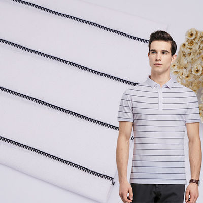 Текстура чистого легковеса ткани Джерси хлопка одиночного Breathable Striped мягкая