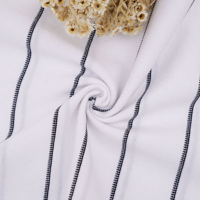 Текстура чистого легковеса ткани Джерси хлопка одиночного Breathable Striped мягкая