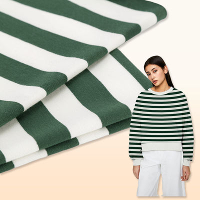 Эластичное Lycra Striped материал зеленого цвета Twill хлопко-бумажной ткани и белых простирания