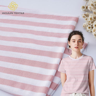 Износоустойчивый легковес ткани футболки хлопка Striped простая текстура 140g
