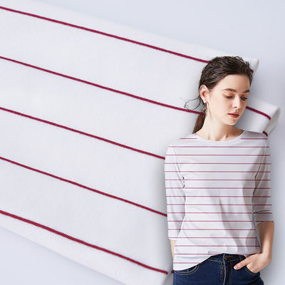 Ткани Striped 225gsm Lycra блокировки хлопка Eco текстура нервюры дружелюбной