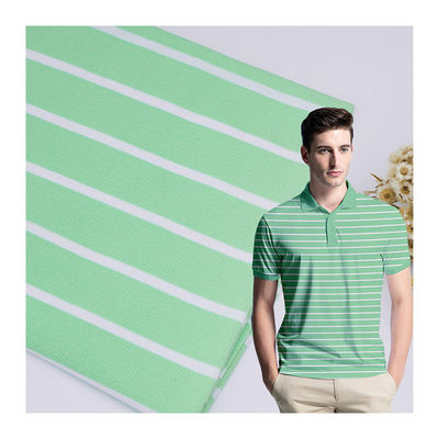 Breathable Striped зеленые и белые вяжут ткань, 210g 26S Striped хлопок вяжут ткань