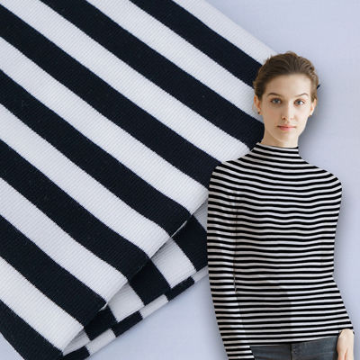 100 Cotton Interlock Fabric Breathable Striped Soft Rib Material для французского терри