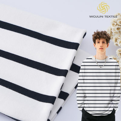 Хорошая цена. Прочный хлопковый французский терри ткань 225g 32S двойная пряжа полосатая ликра текстура онлайн