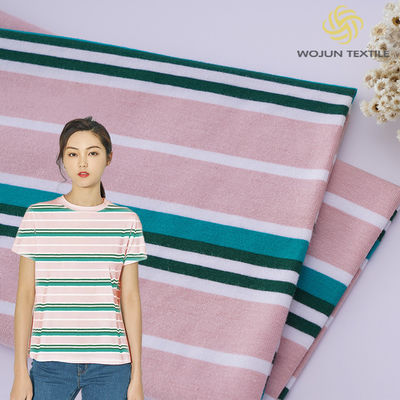 Хорошая цена. Поглощающая влагу и дышащая и ликра хлопчатобумажная полосатая ткань для футболки онлайн