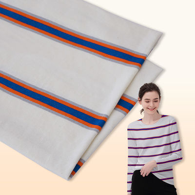 Хорошая цена. Поглощающая влагу и дышащая и ликра хлопчатобумажная полосатая ткань для футболки онлайн