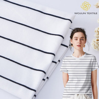 Простая джерси 175гсм полосатый вязаный хлопчатобумажный ткань для повседневного ношения