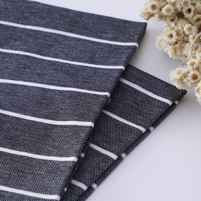 Хорошая цена. Удобная и высококачественная прочная умеренная эластичность полосатая вязаная ткань для футболок онлайн