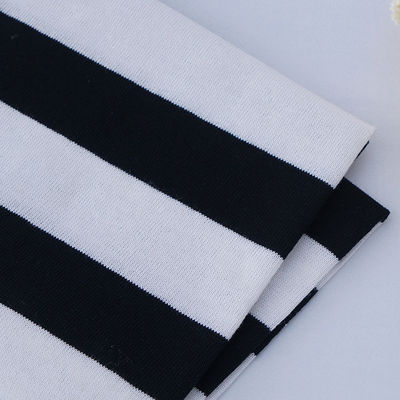 Прочная и удобная текстура Чистый хлопчатобумажный полосатый материал ткань для спортивного костюма