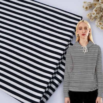 Хорошая цена. Прочная и мягкая, удобная, удобная для кожи полосатая вязаная ткань для обычной футболки онлайн