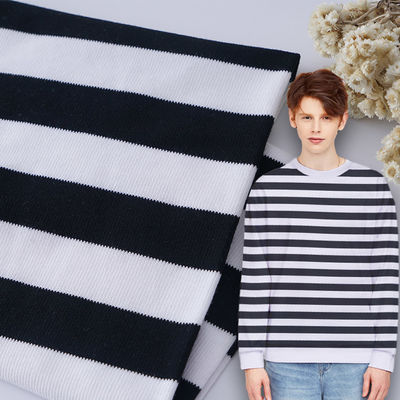 Проницательная и прочная поглощающая пот полосатая вязаная ткань для футболок