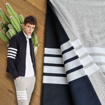 Хорошая цена. Здоровая и долговечная полосатая хлопковая ткань для футболки с эластичными волокнами онлайн