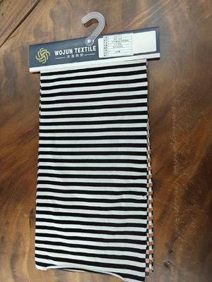 Поглощающий пот и гладкий Чистый хлопковый полосатый трикотажный ткань для футболок