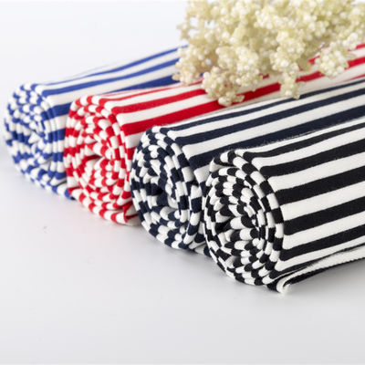 Хорошая цена. Устойчивая к ношению и проницаемая экологическая полосатая вязаная ткань для футболки онлайн