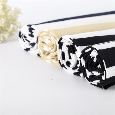 Хорошая цена. Здоровая и гладкая высокая цветная прочность и натуральная полосатая вязаная ткань для футболки онлайн