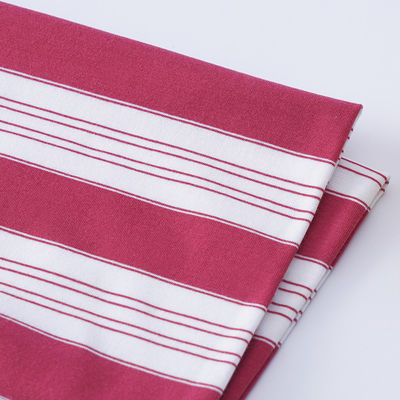 Хорошая цена. Здоровая и гладкая, сильная, прочная натуральная полосатая вязаная ткань для футболки онлайн