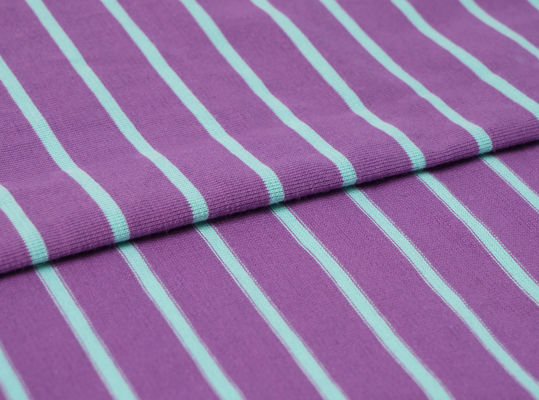 Хорошая цена. Естественный чистый хлопок, удобный для кожи, модная полосатая вязаная ткань для футболки онлайн