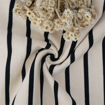 Хорошая цена. Дышащая и удобная для кожи, удобная и здоровая полосатая вязаная ткань для футболки онлайн