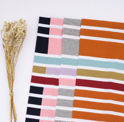 Хорошая цена. Здоровая, удобная и легкая для дыхания полосатая вязаная ткань для футболки онлайн