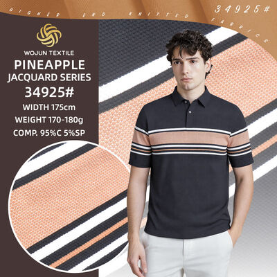 Хорошая цена. Серия текстуры ананаса: трикотажная ткань в полоску 95/5 хлопок-спандекс (175 см) онлайн