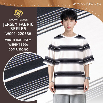 Хорошая цена. Удобная и легко дышащая натуральная полосатая хлопковая ткань для футболки онлайн