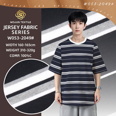 Хорошая цена. Высокое качество и дышащая приятная для кожи хлопчатобумажная ткань в полоску для футболок онлайн